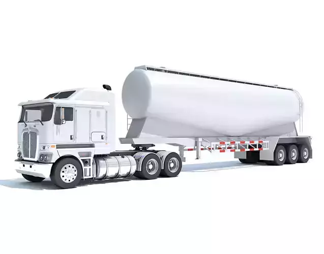 Truck with Tank Trailer 3D model