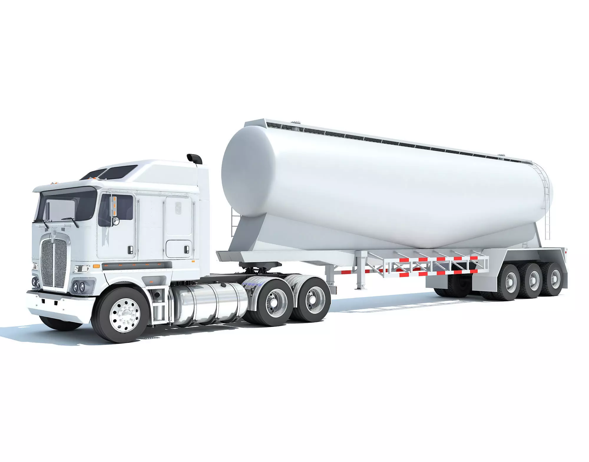 Truck with Tank Trailer 3D model_0