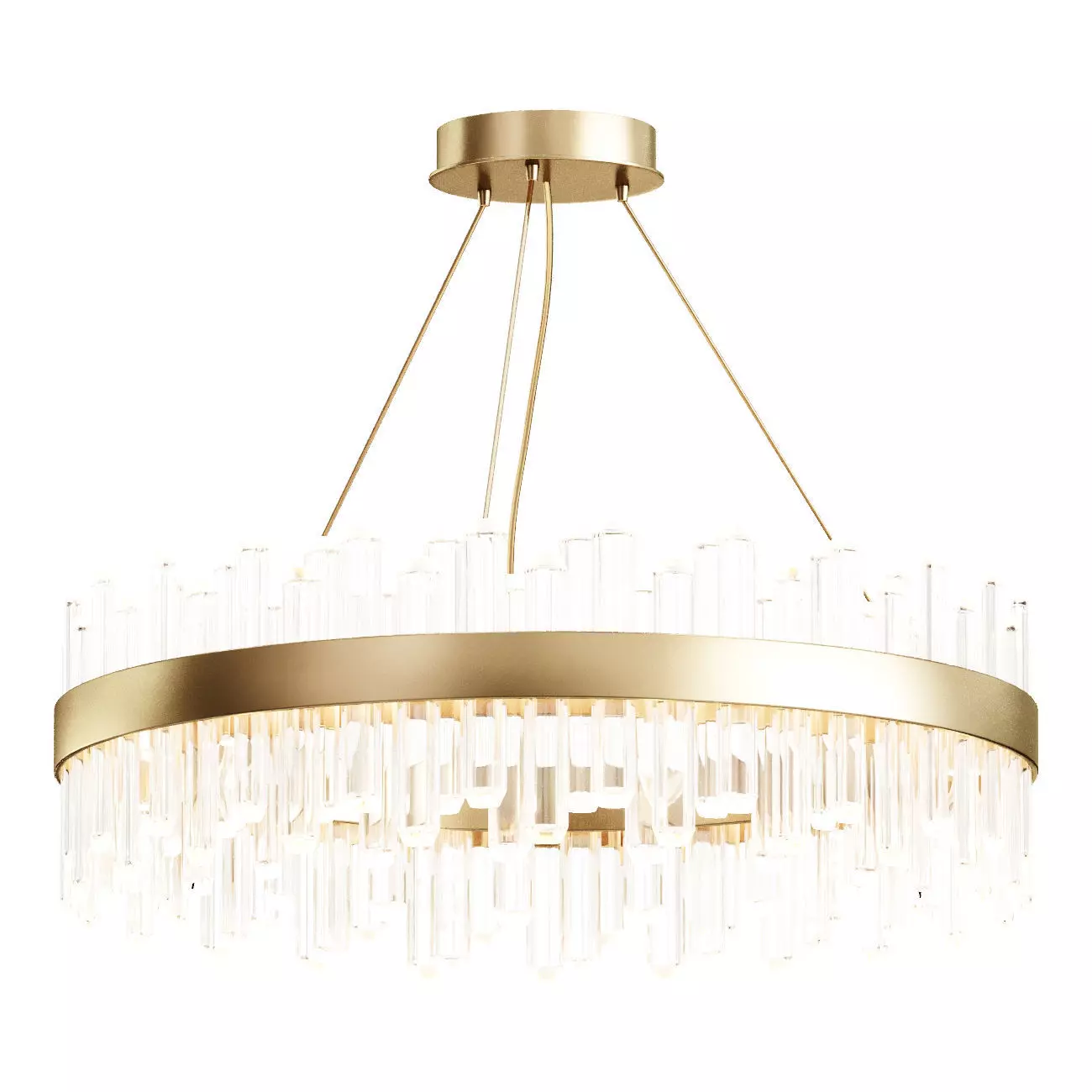 2022 high ceiling hotel gold led luxury K9 crystal dining modern 3D model_0