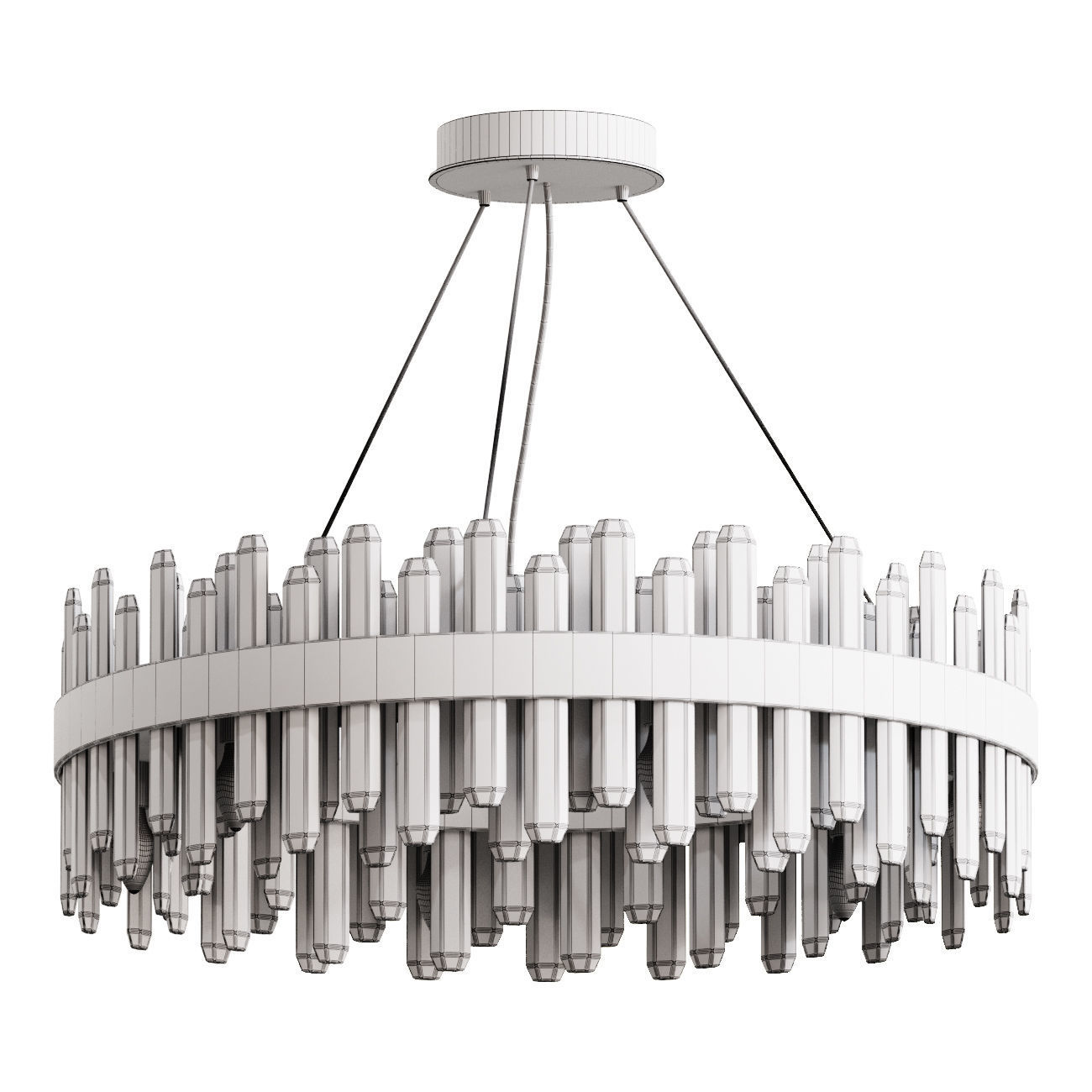 2022 high ceiling hotel gold led luxury K9 crystal dining modern 3D model_1