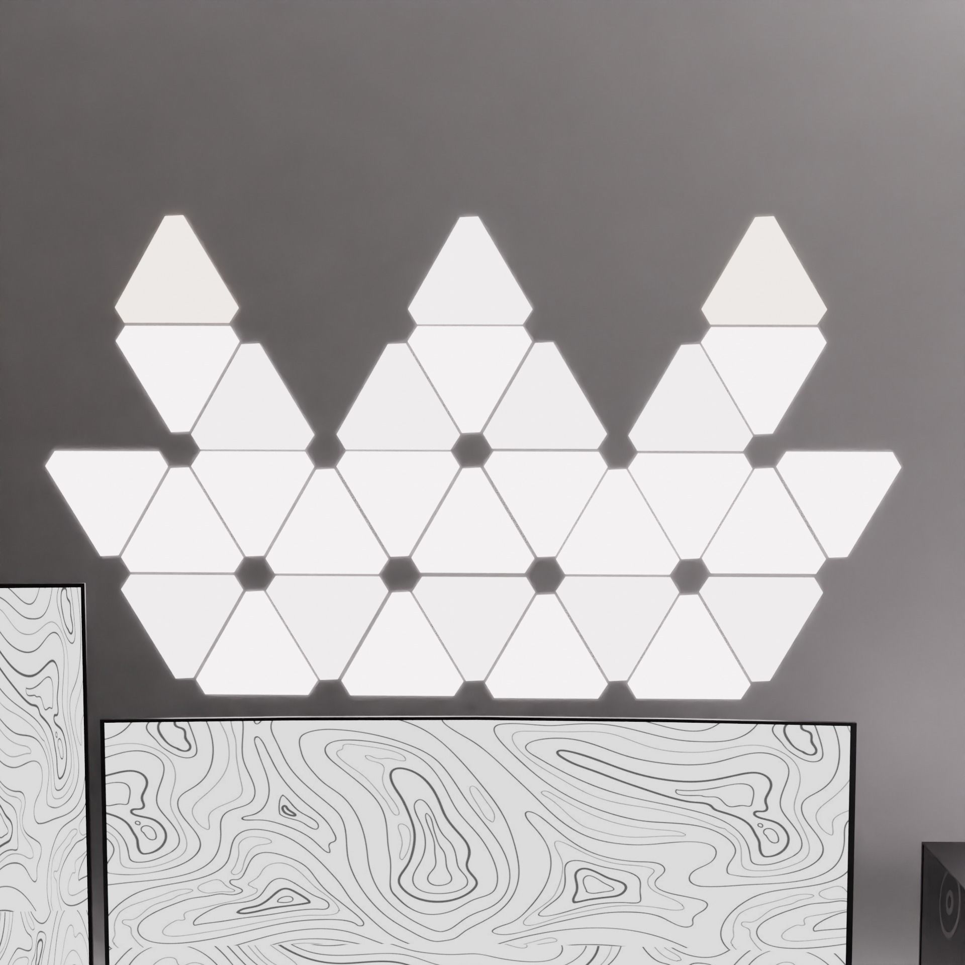 white setup gaming desk 3D model_7