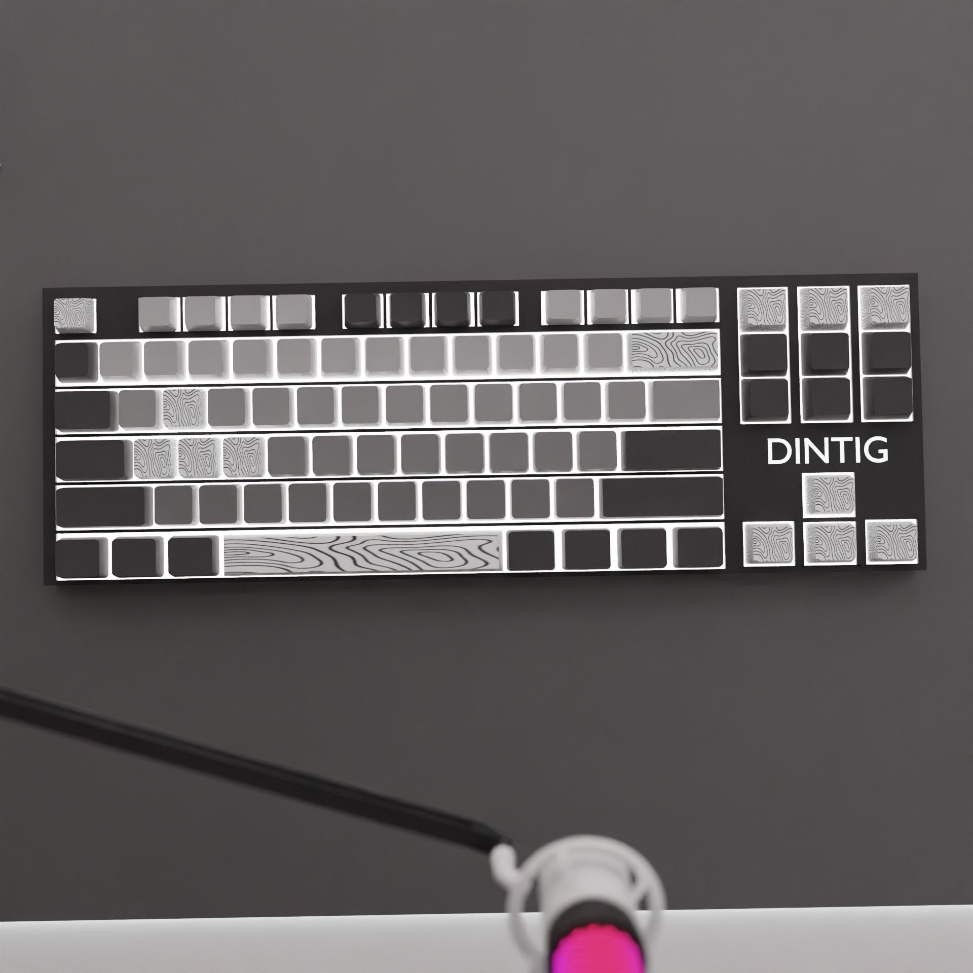 white setup gaming desk 3D model_6