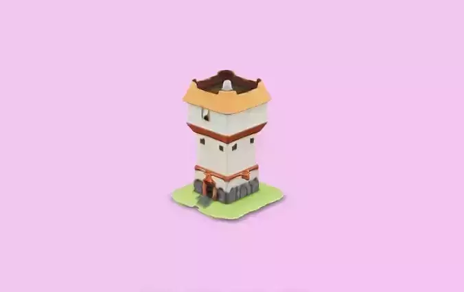 SCULPTED CUTE MEDIEVAL CASTLE TOWER