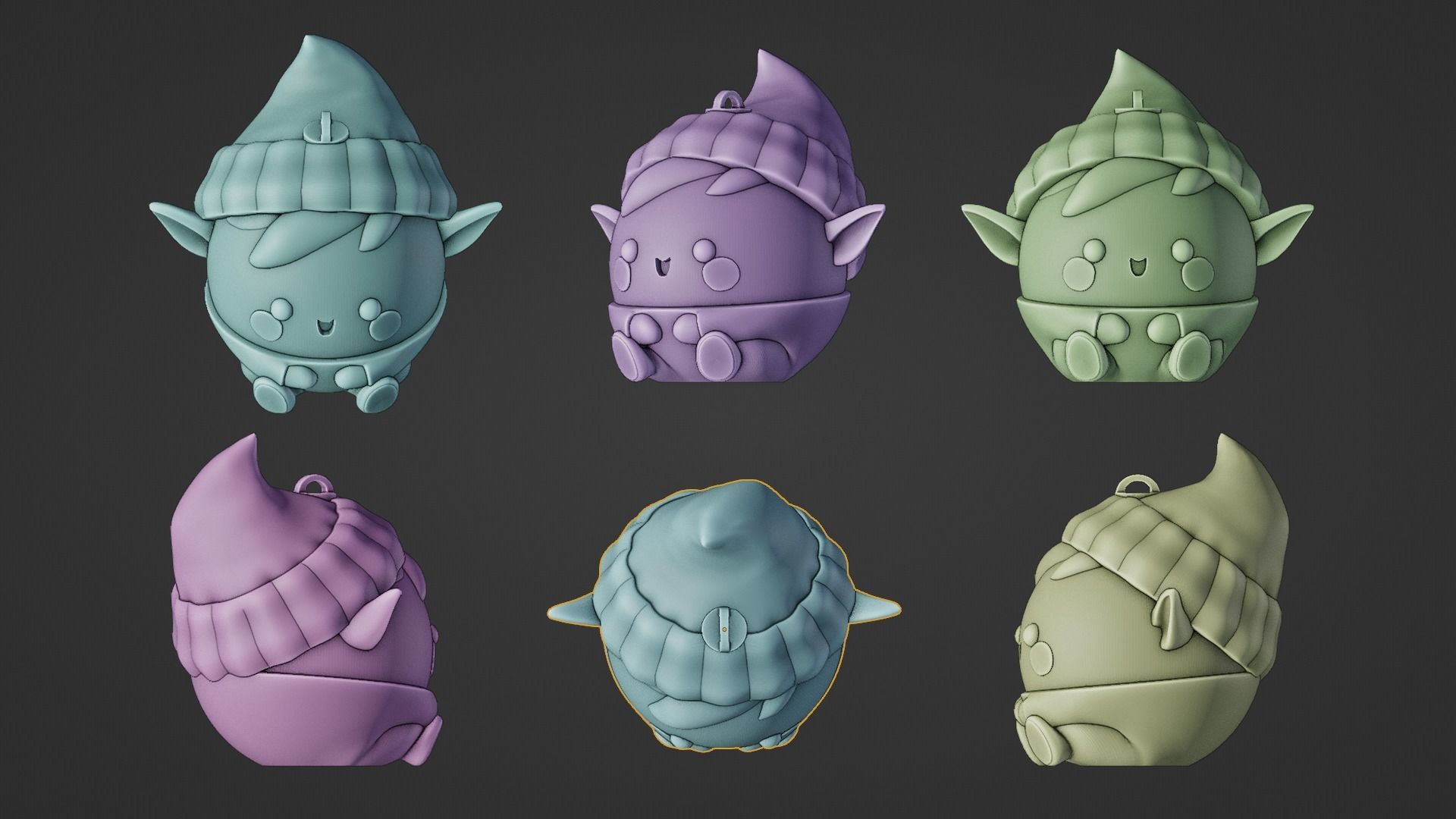 Christmas elf sphere 3D print model_2