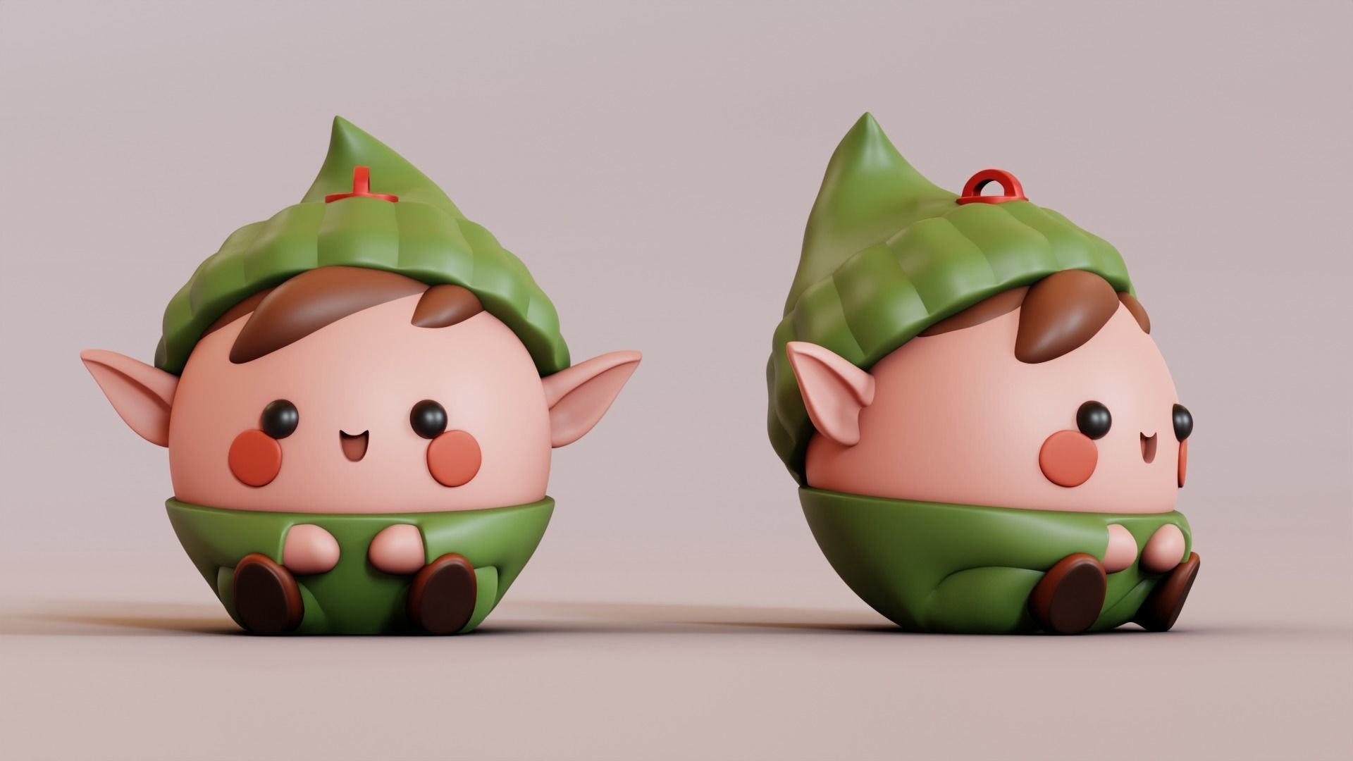 Christmas elf sphere 3D print model_1