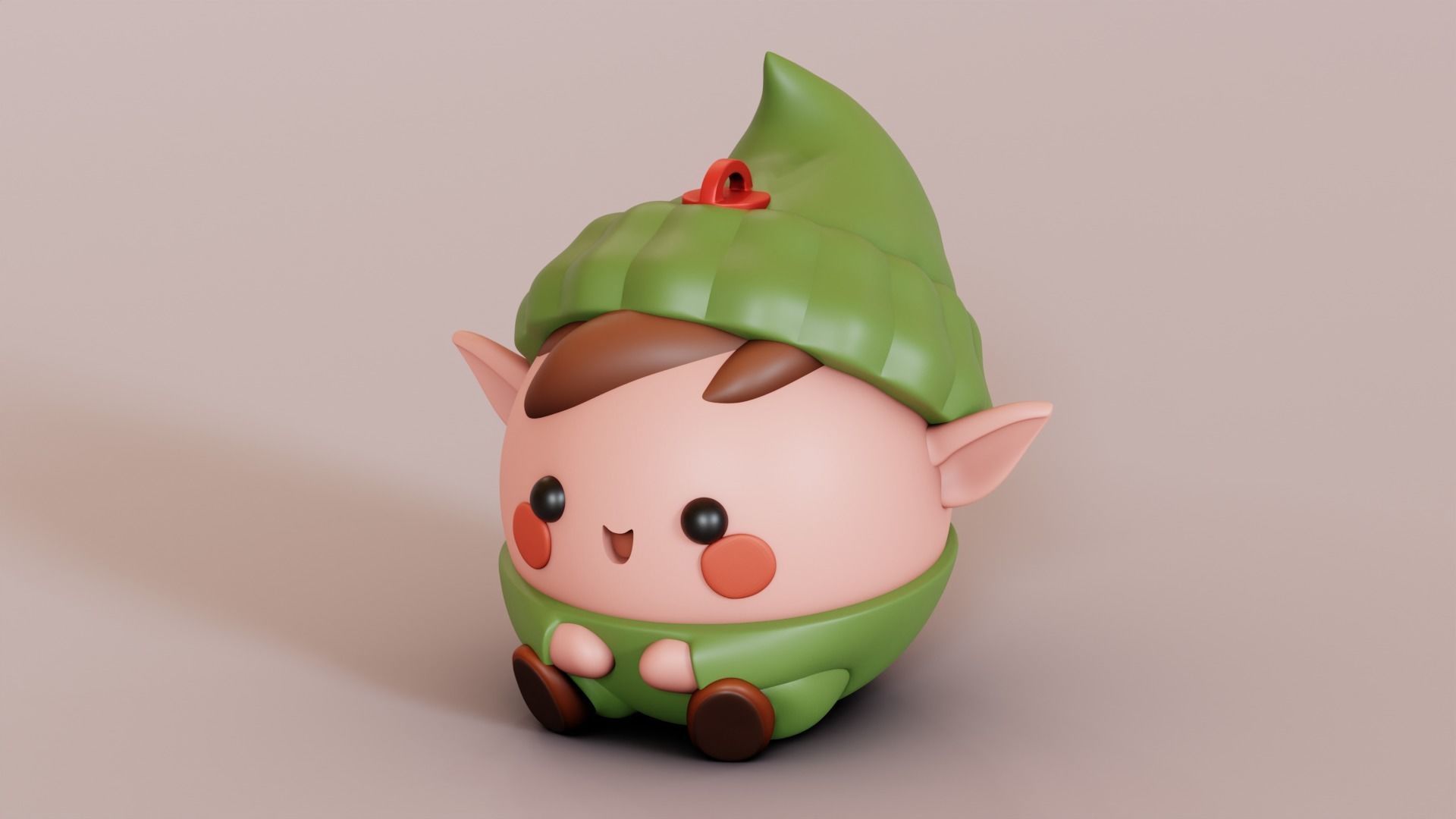 Christmas elf sphere 3D print model_7