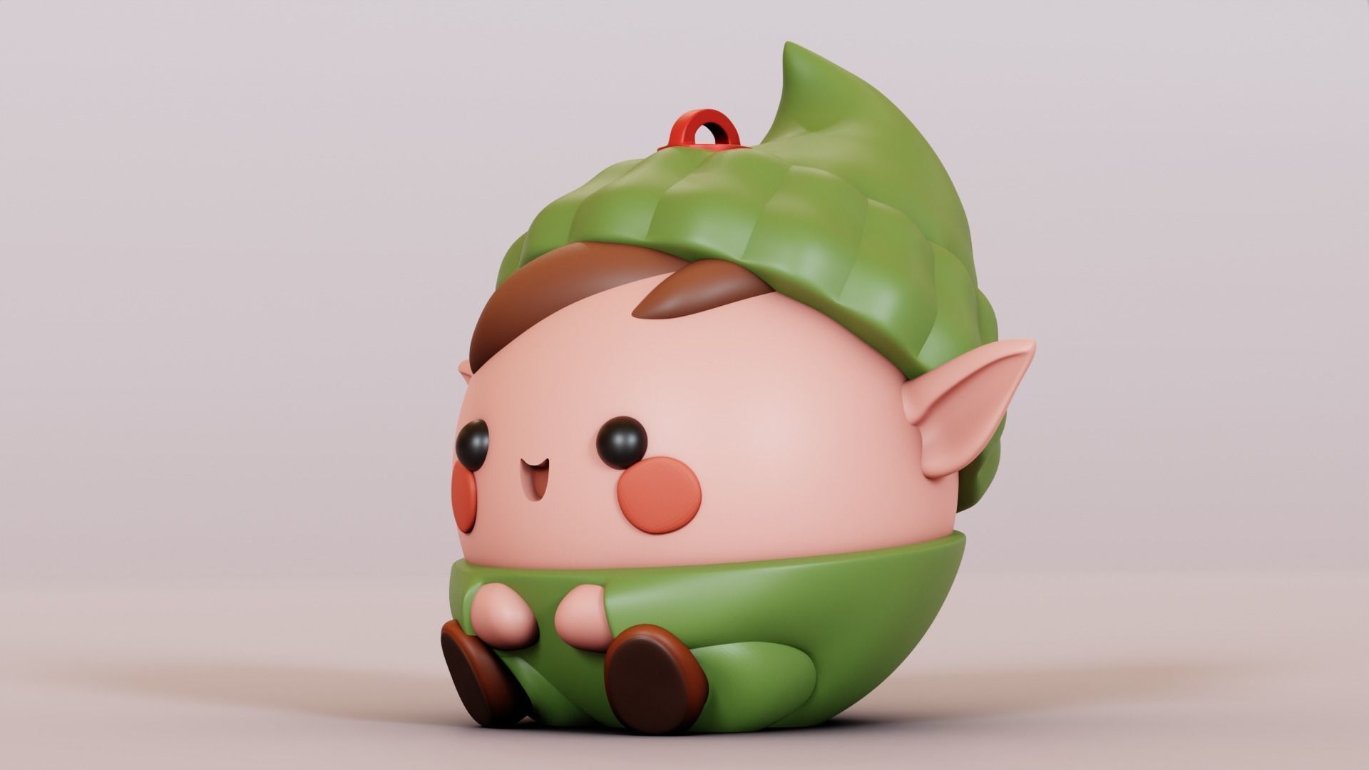 Christmas elf sphere 3D print model_8