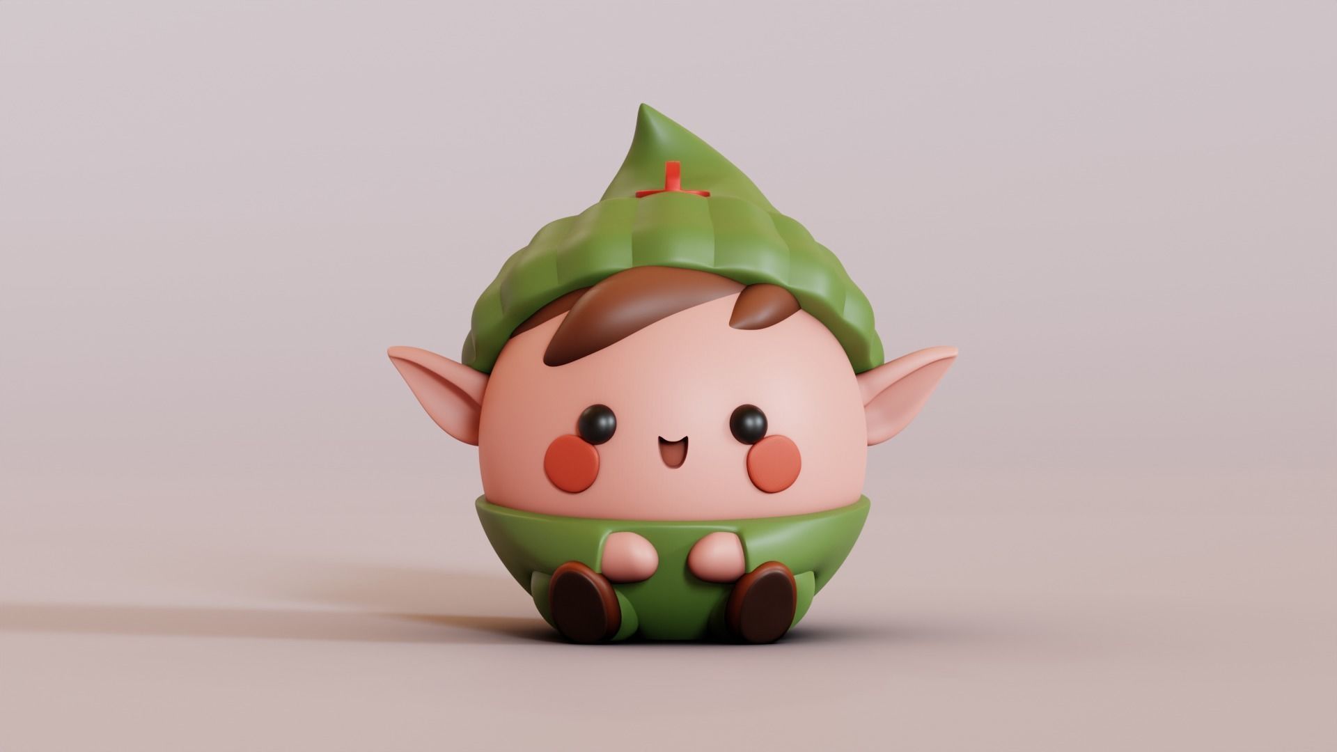 Christmas elf sphere 3D print model_5