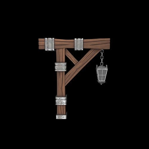 Lamp Post Low-poly 3D model
