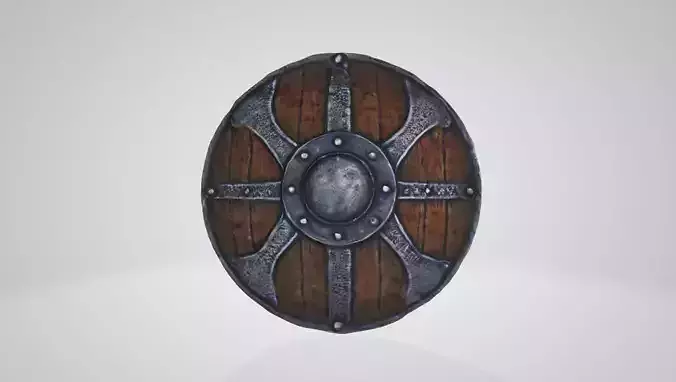Medieval ornate shield with high detailed textures