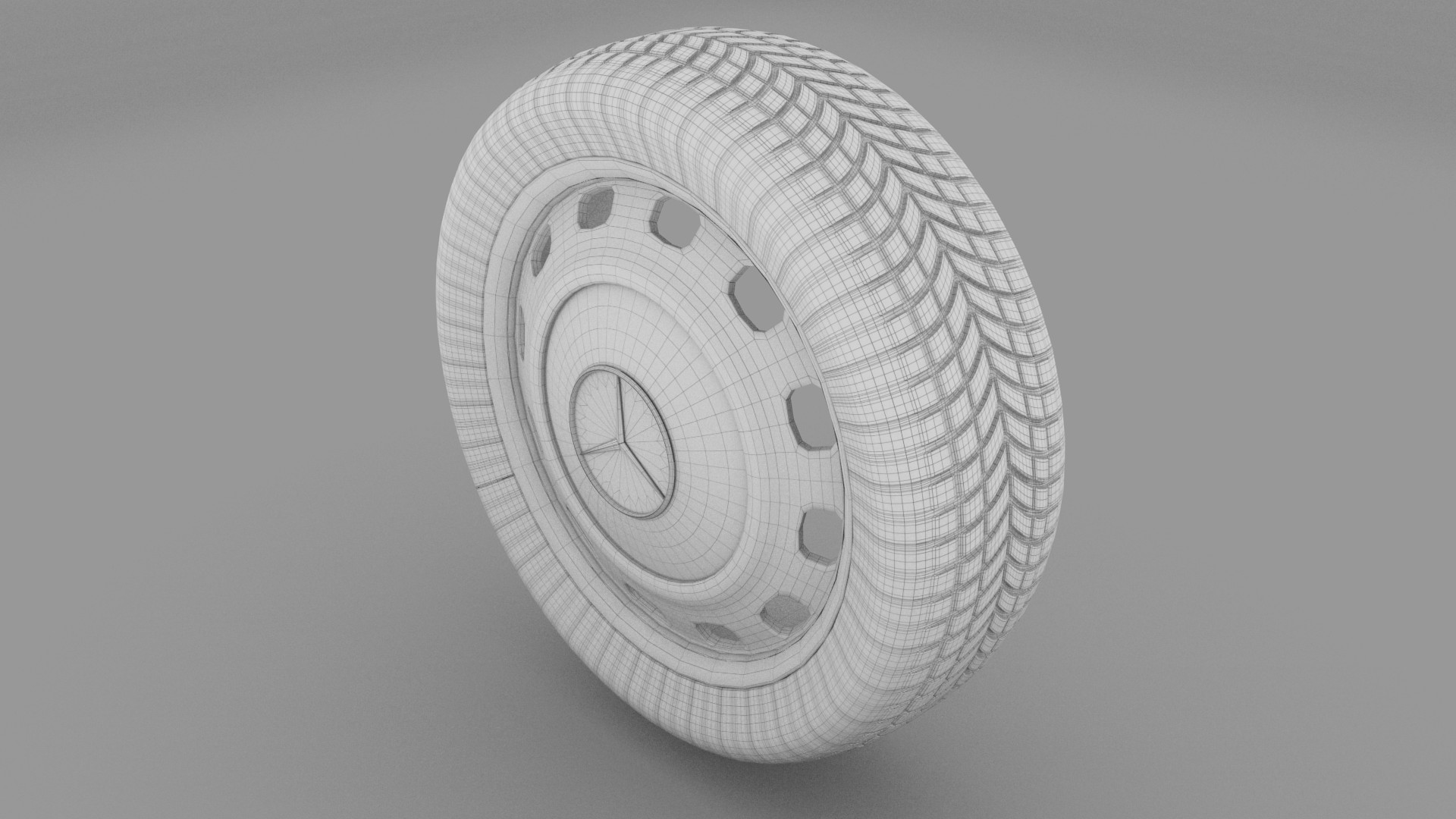 Mercedes W 123 Wheel 3D model_5
