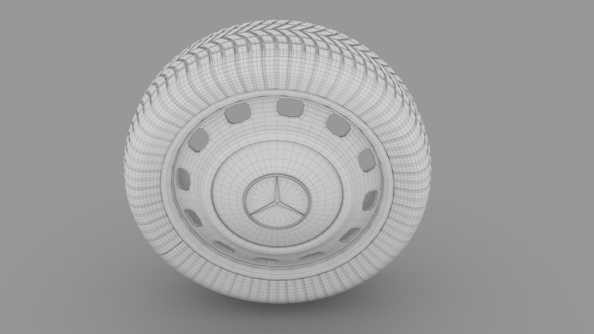 Mercedes W 123 Wheel 3D model_3