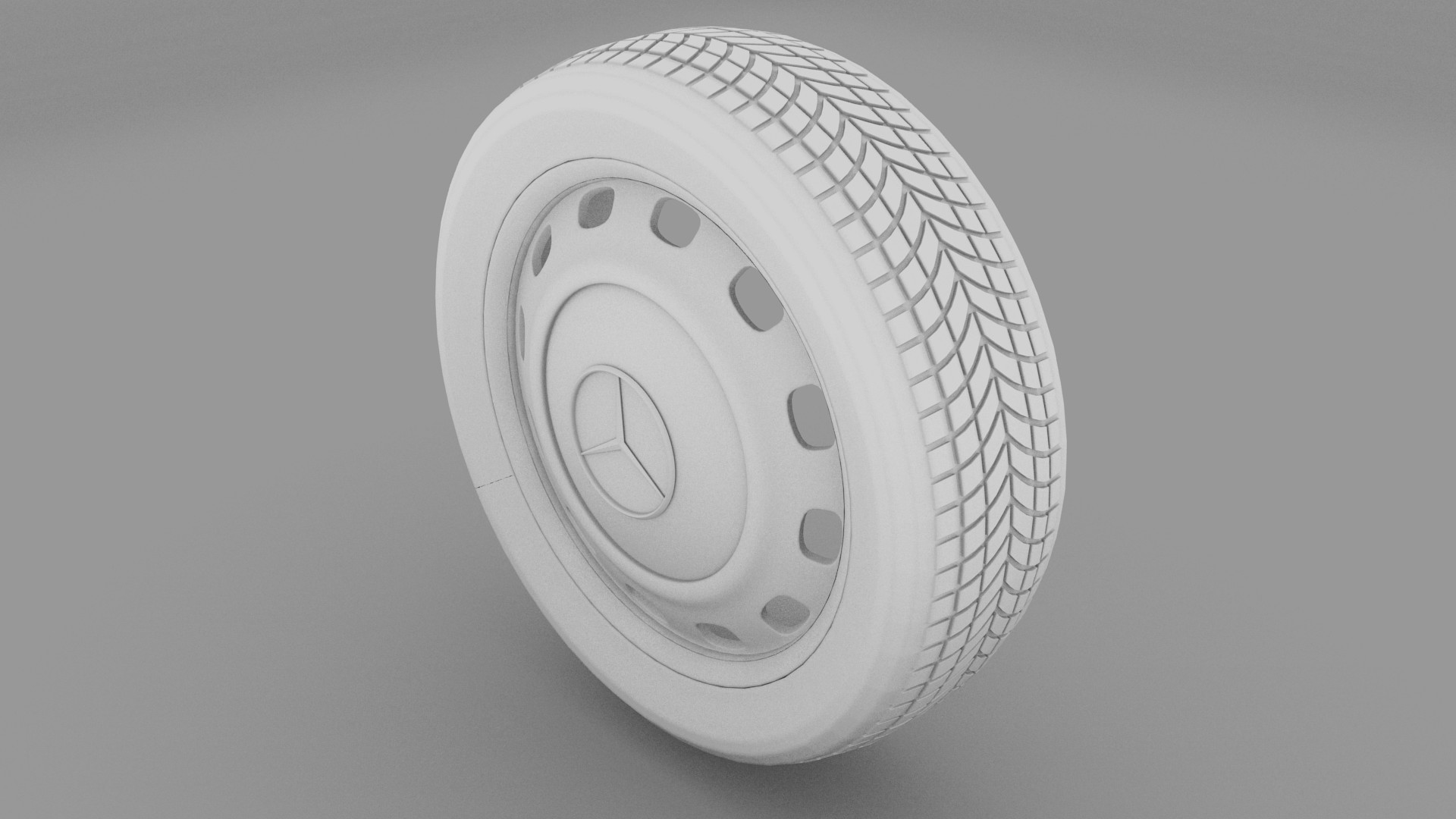 Mercedes W 123 Wheel 3D model_2