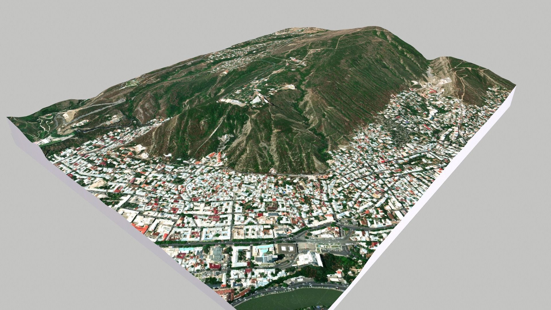 Mountain landscape Mtatsminda Tbilisi Georgia 3D model_10