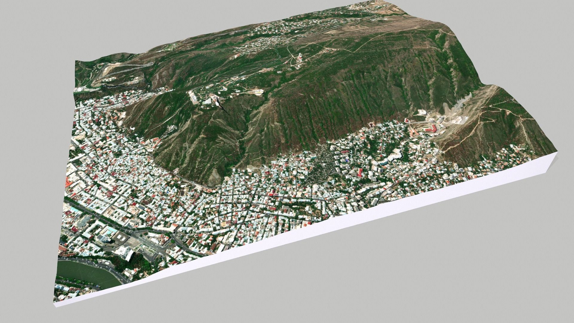 Mountain landscape Mtatsminda Tbilisi Georgia 3D model_2