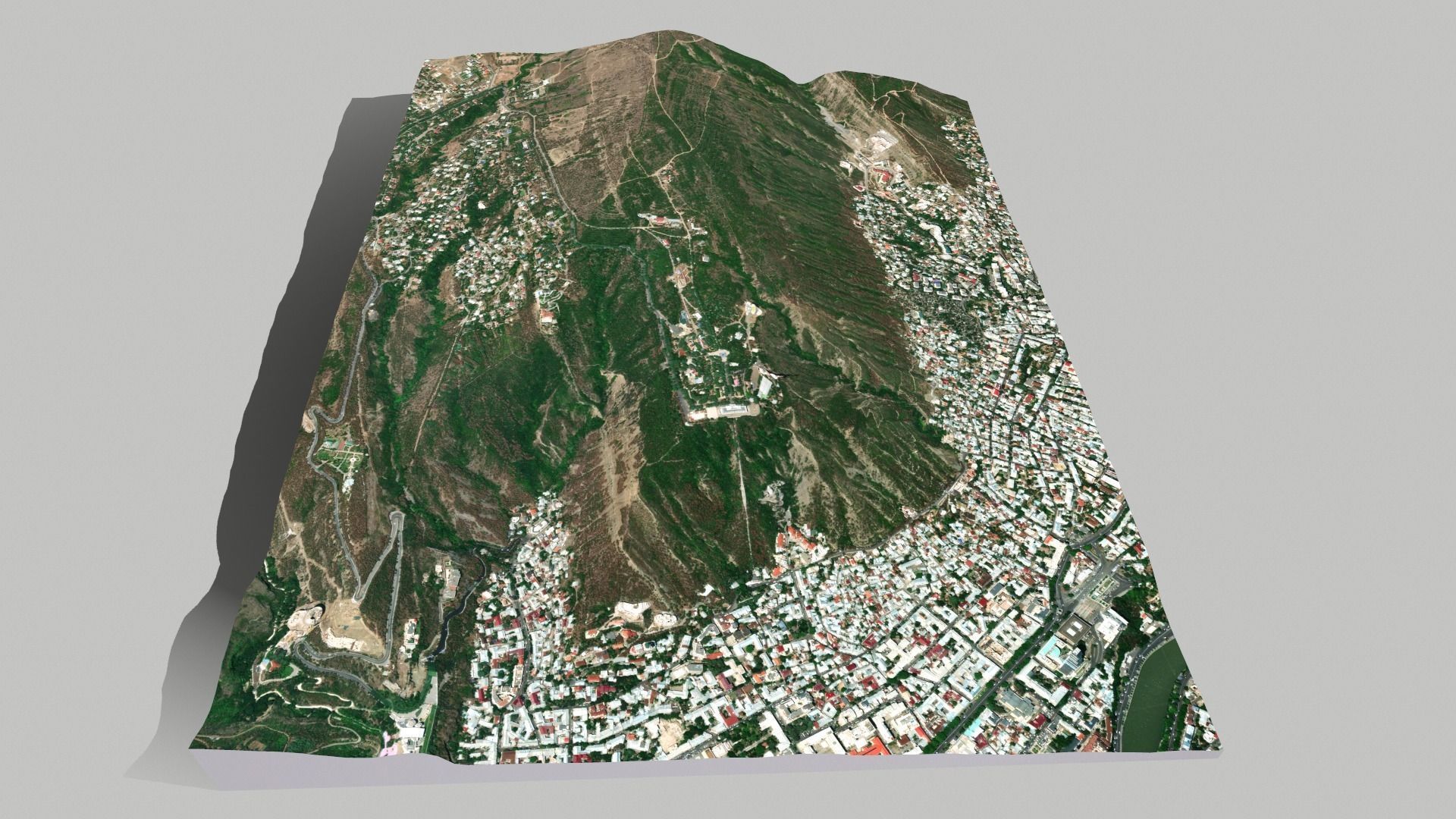 Mountain landscape Mtatsminda Tbilisi Georgia 3D model_4