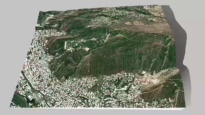 Mountain landscape Mtatsminda Tbilisi Georgia 3D model