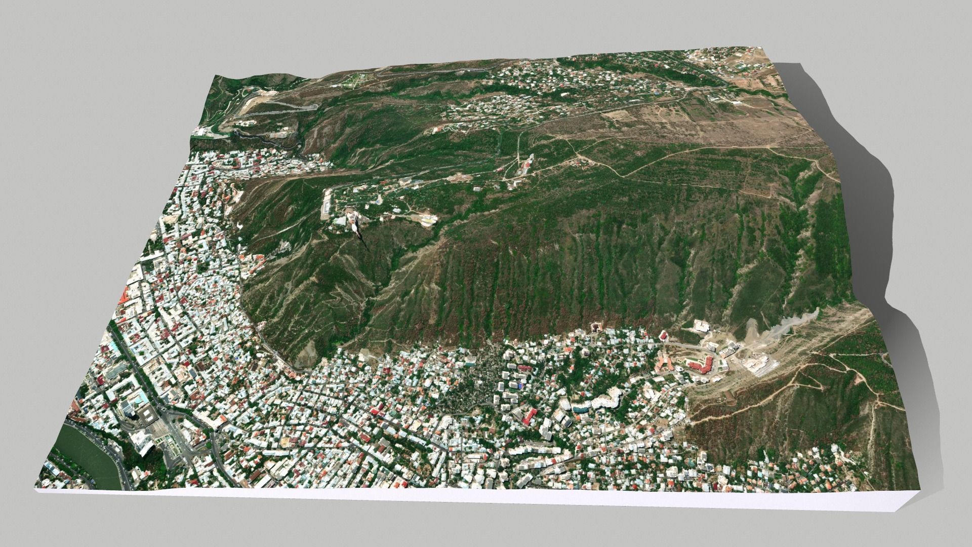 Mountain landscape Mtatsminda Tbilisi Georgia 3D model_5