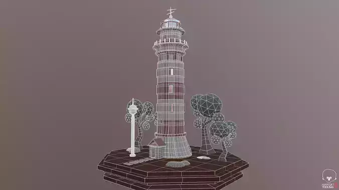 Low poly Lighthouse scene