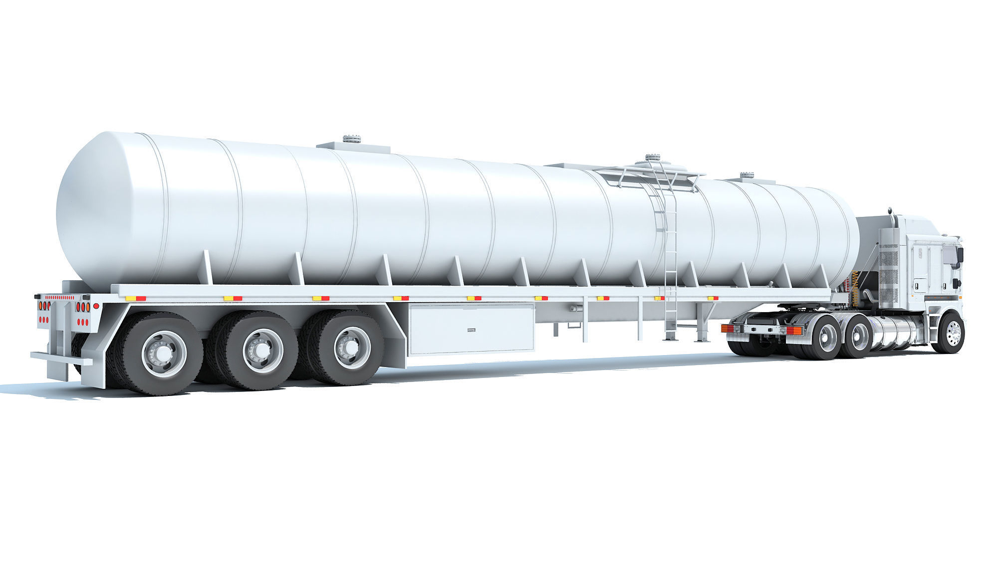 Truck with Tank Semitrailer 3D model_4