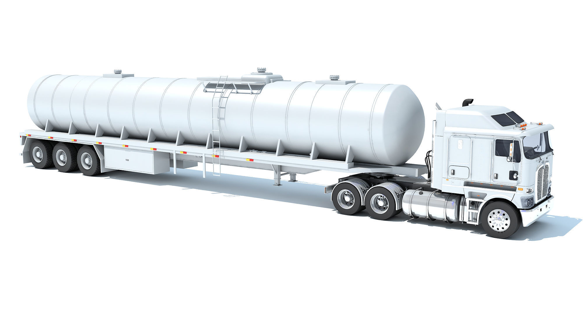 Truck with Tank Semitrailer 3D model_7