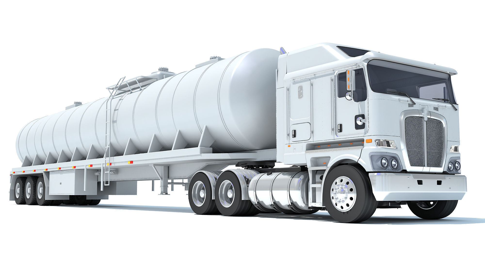 Truck with Tank Semitrailer 3D model_9
