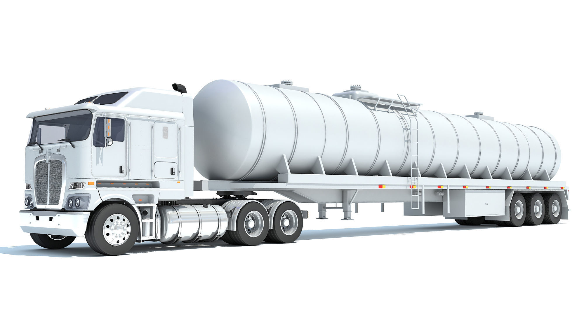 Truck with Tank Semitrailer 3D model_8
