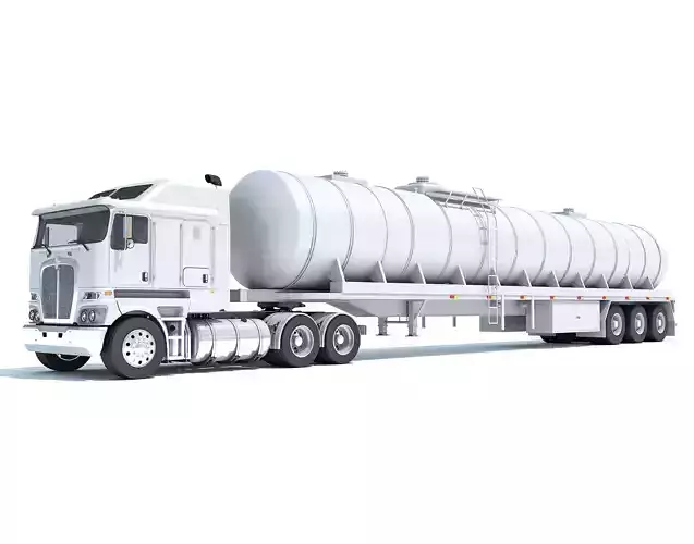 Truck with Tank Semitrailer 3D model