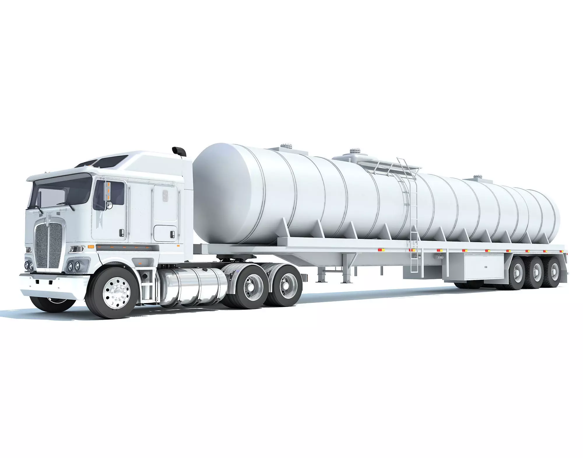 Truck with Tank Semitrailer 3D model_0