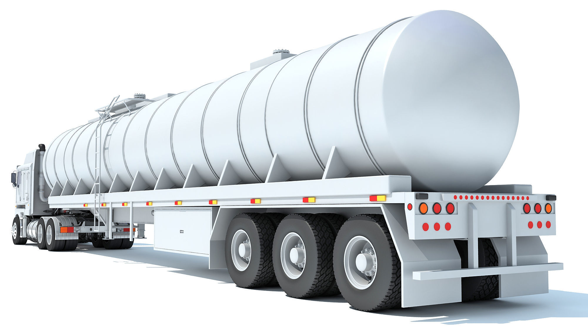 Truck with Tank Semitrailer 3D model_3