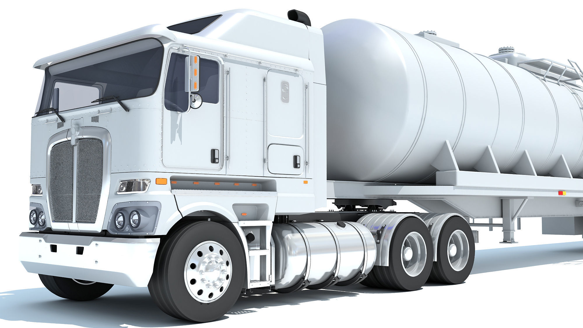 Truck with Tank Semitrailer 3D model_12