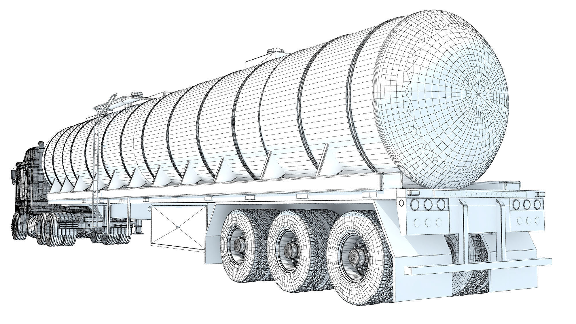 Truck with Tank Semitrailer 3D model_17