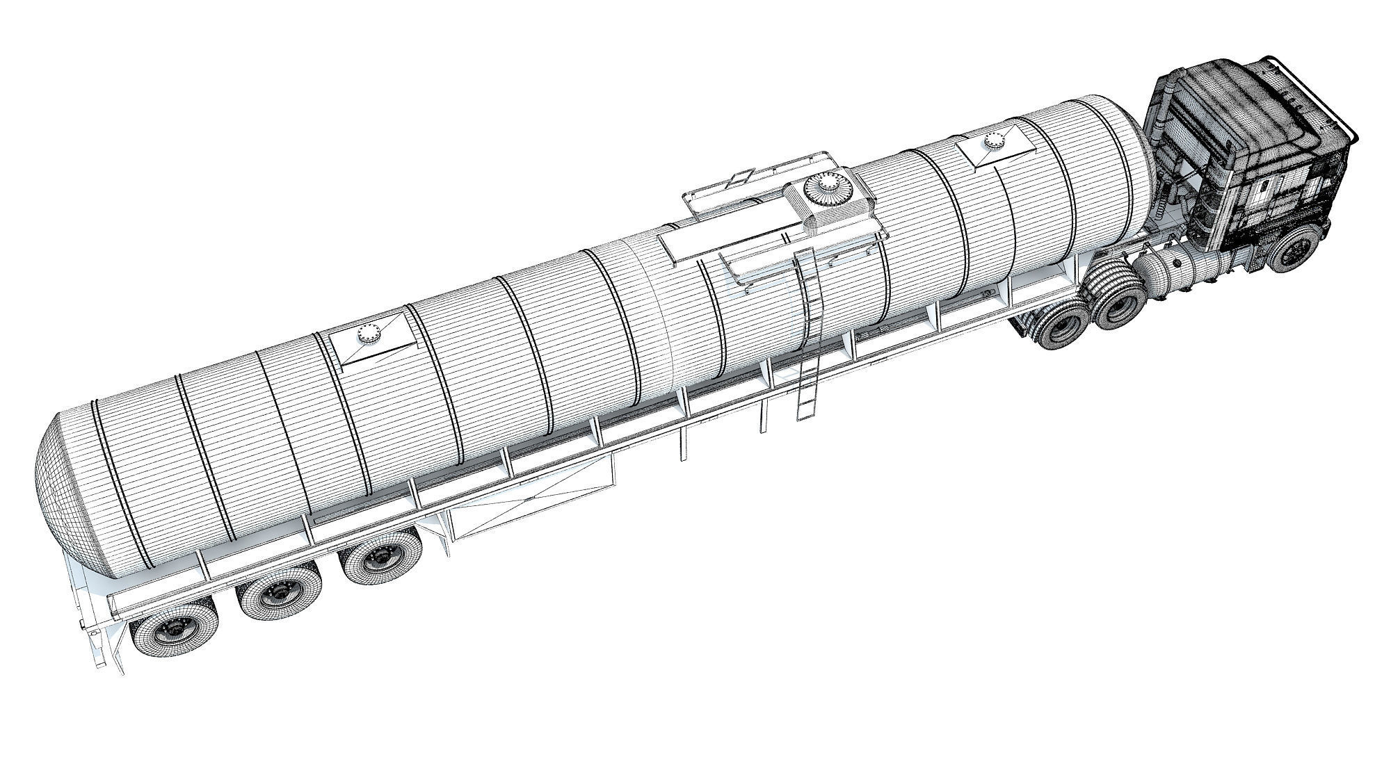 Truck with Tank Semitrailer 3D model_18