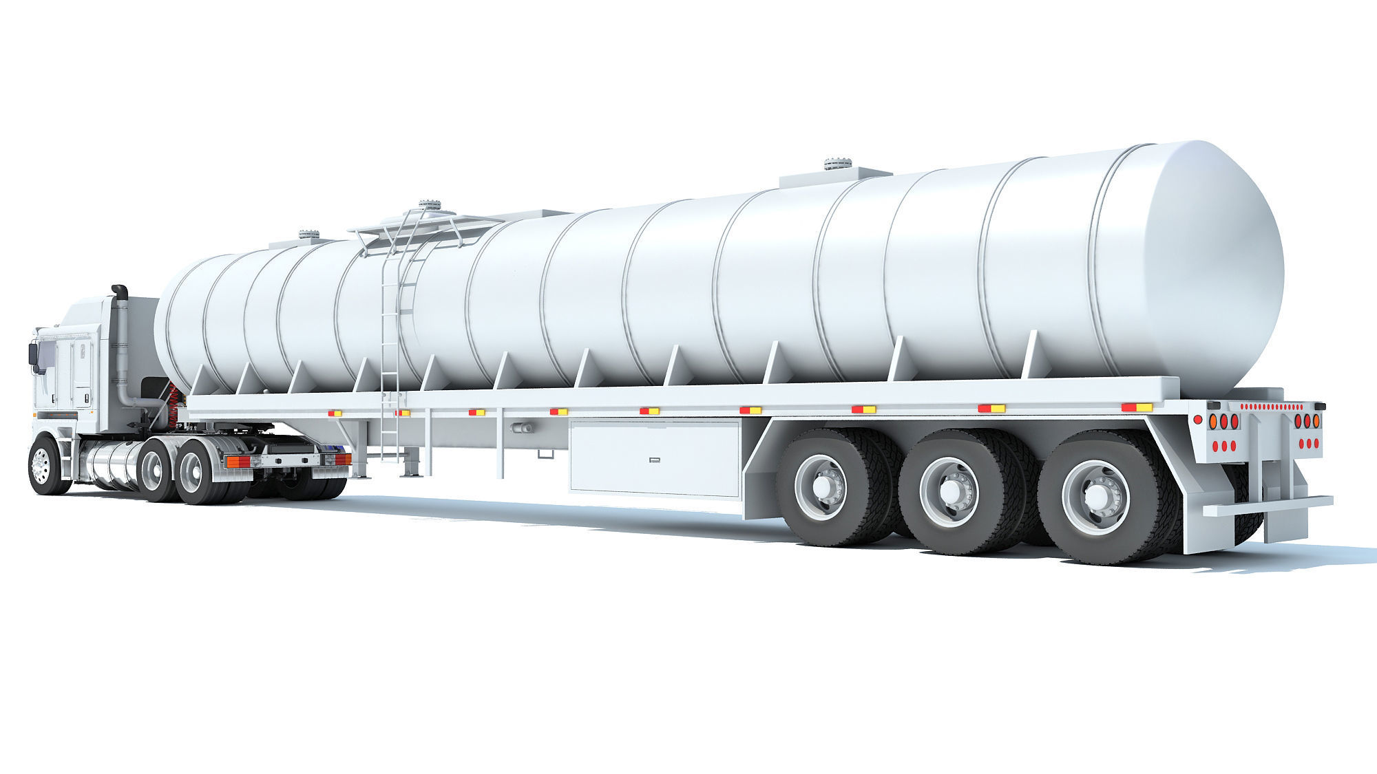 Truck with Tank Semitrailer 3D model_2