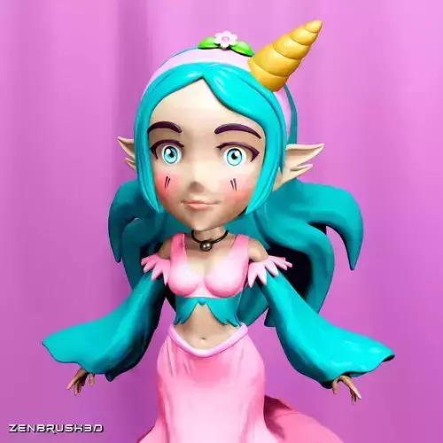 CHIBI ELFA - SIREN STYLIZED STL - 3D PRINTING