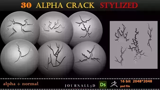 30 Stylized Cracks Alphas Texture