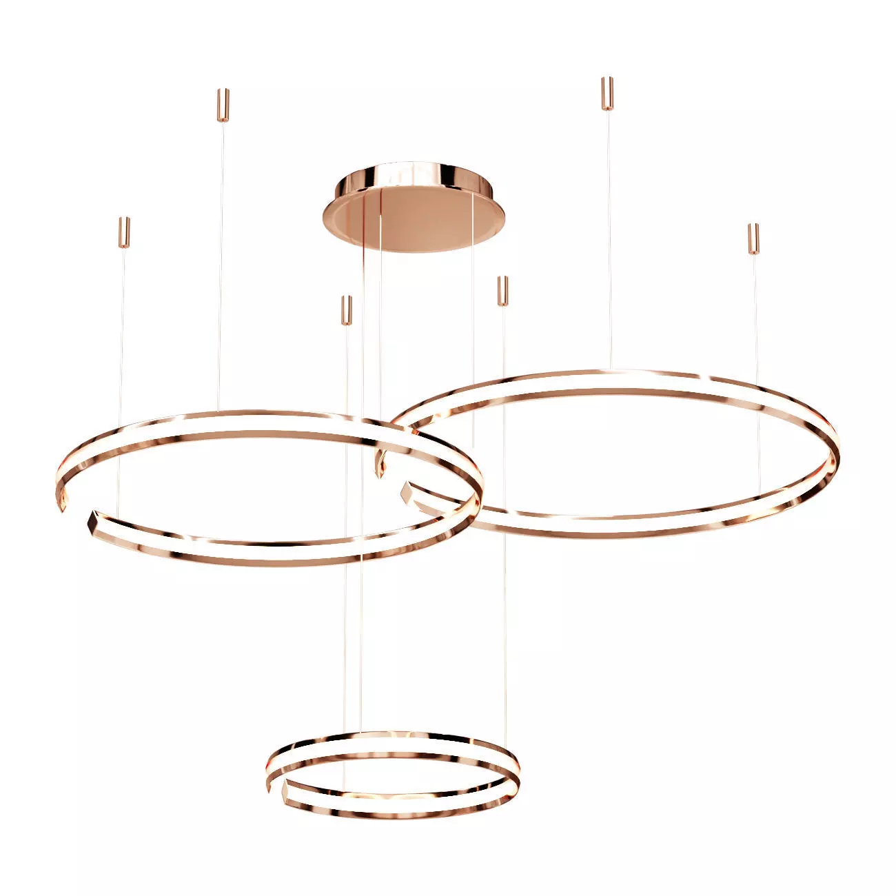 Eurosvet Smart Gap Chandelier 90280 3 Gold 3D model