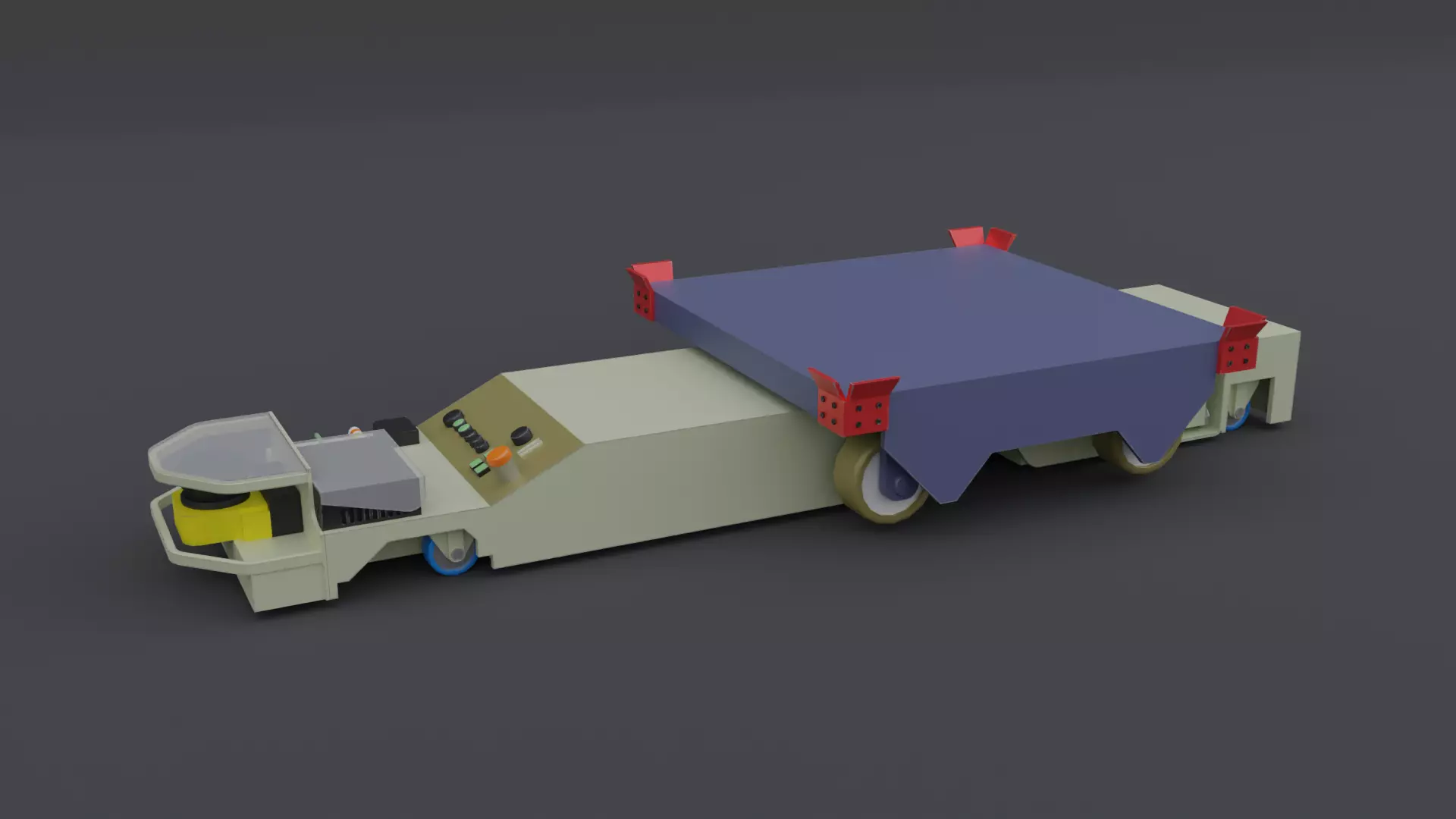 Automated Guided Cart AGC - Low Poly Low-poly 3D model_0