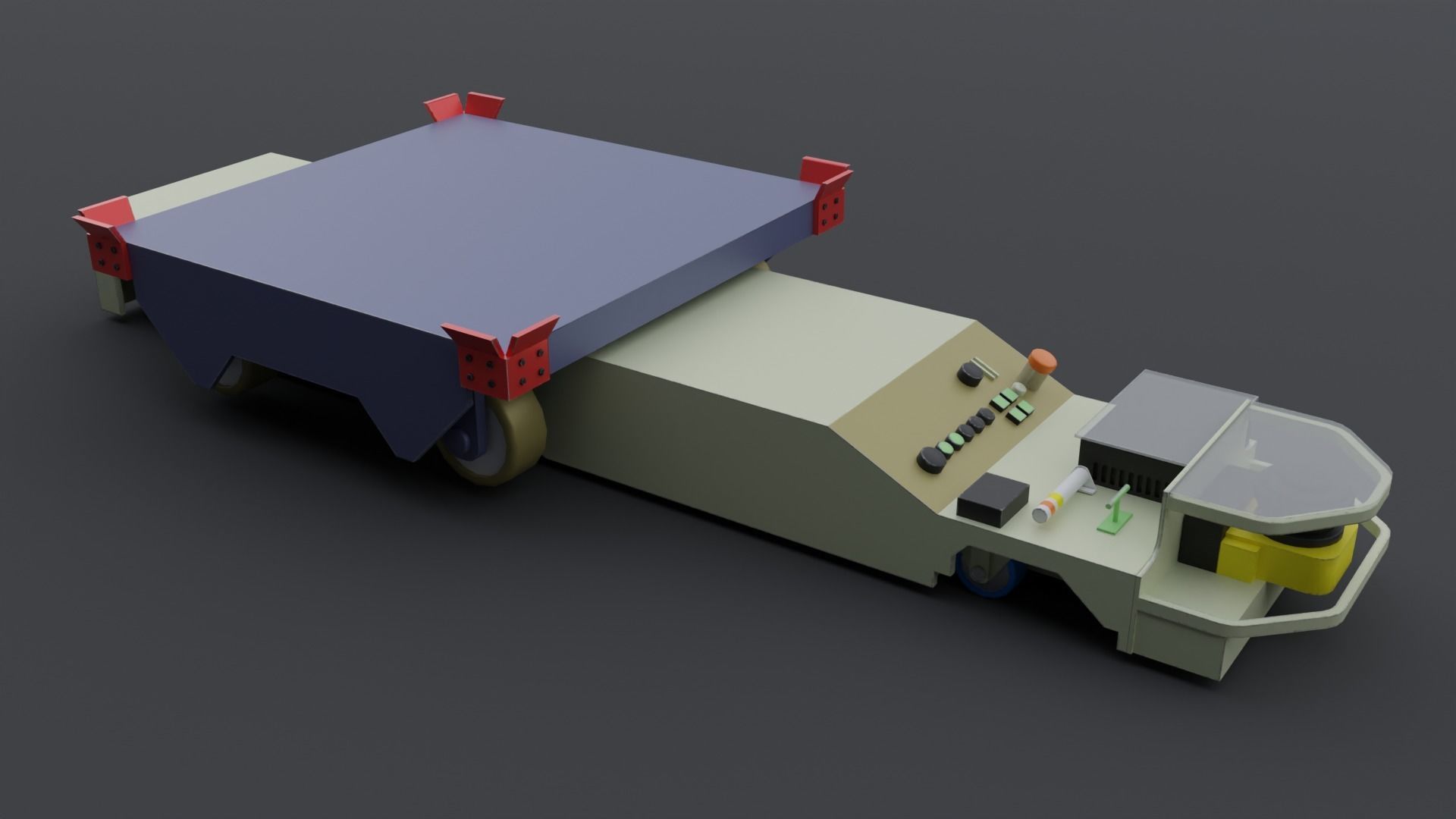 Automated Guided Cart AGC - Low Poly Low-poly 3D model_3