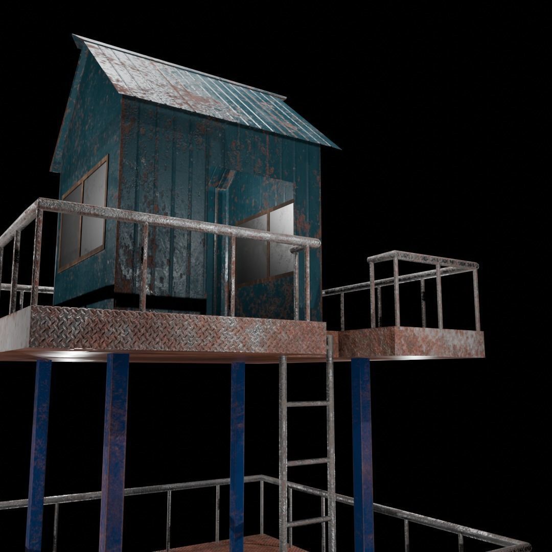 Watch tower Low-poly 3D model_22