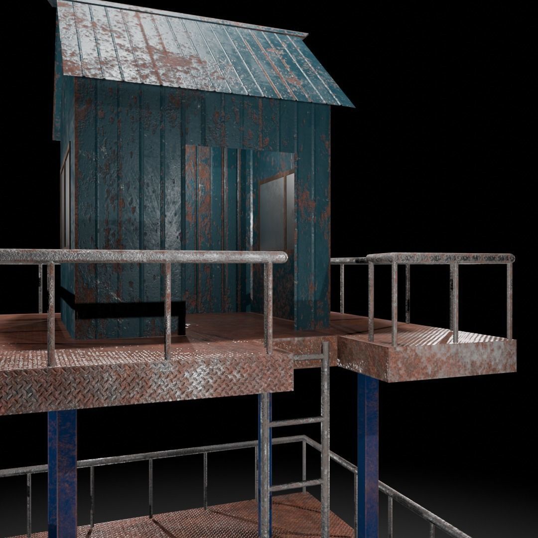 Watch tower Low-poly 3D model_10