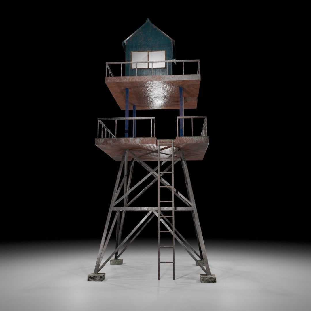 Watch tower Low-poly 3D model_5