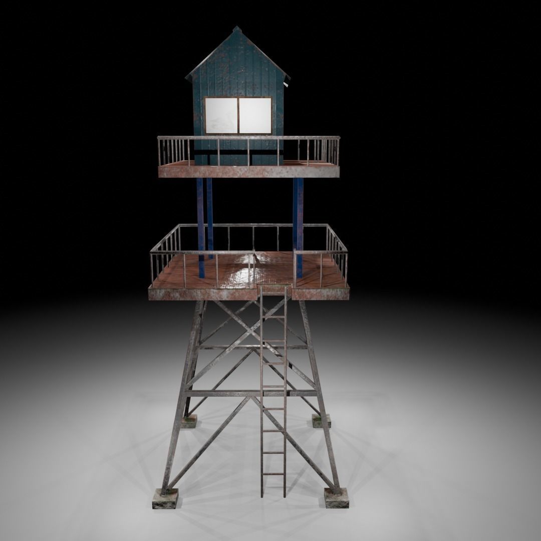 Watch tower Low-poly 3D model_19