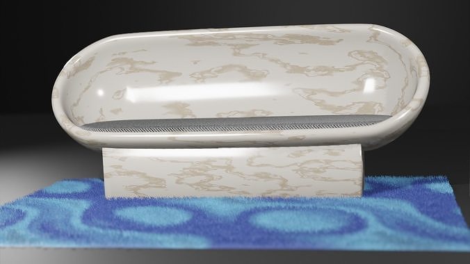 Bath Tub Shaped Sofa Design - 3D Low-poly 3D model