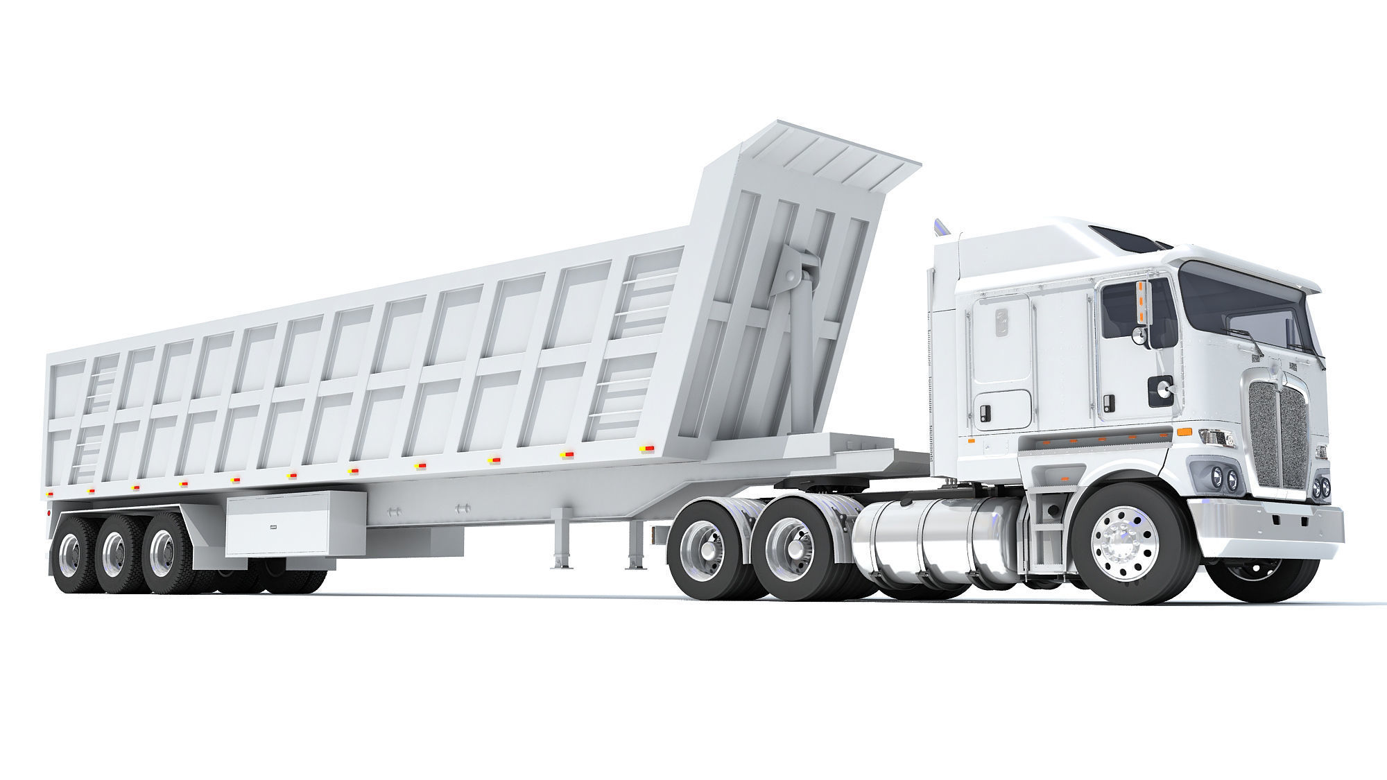 Truck with Tipper Trailer 3D model_9