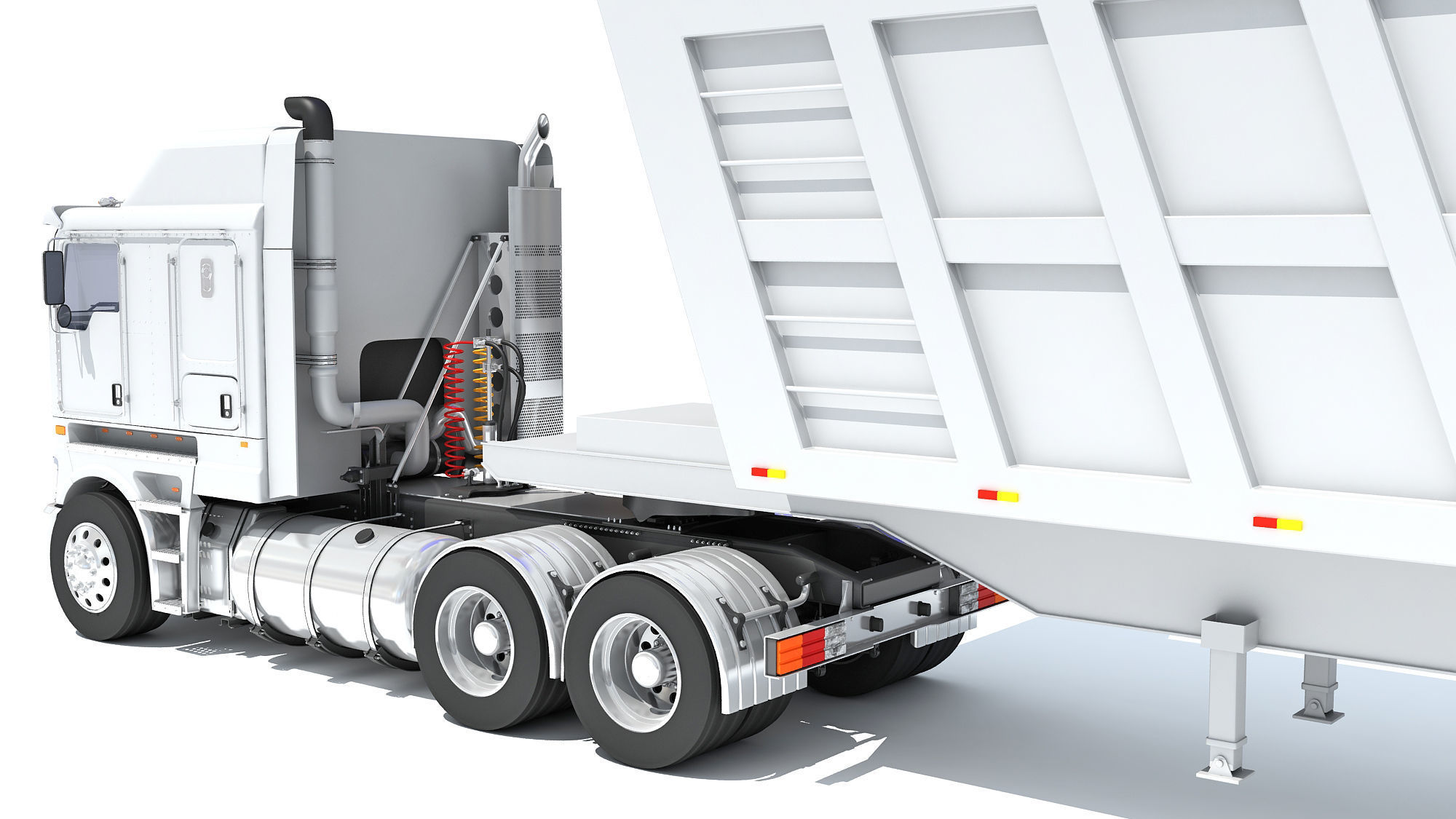 Truck with Tipper Trailer 3D model_13