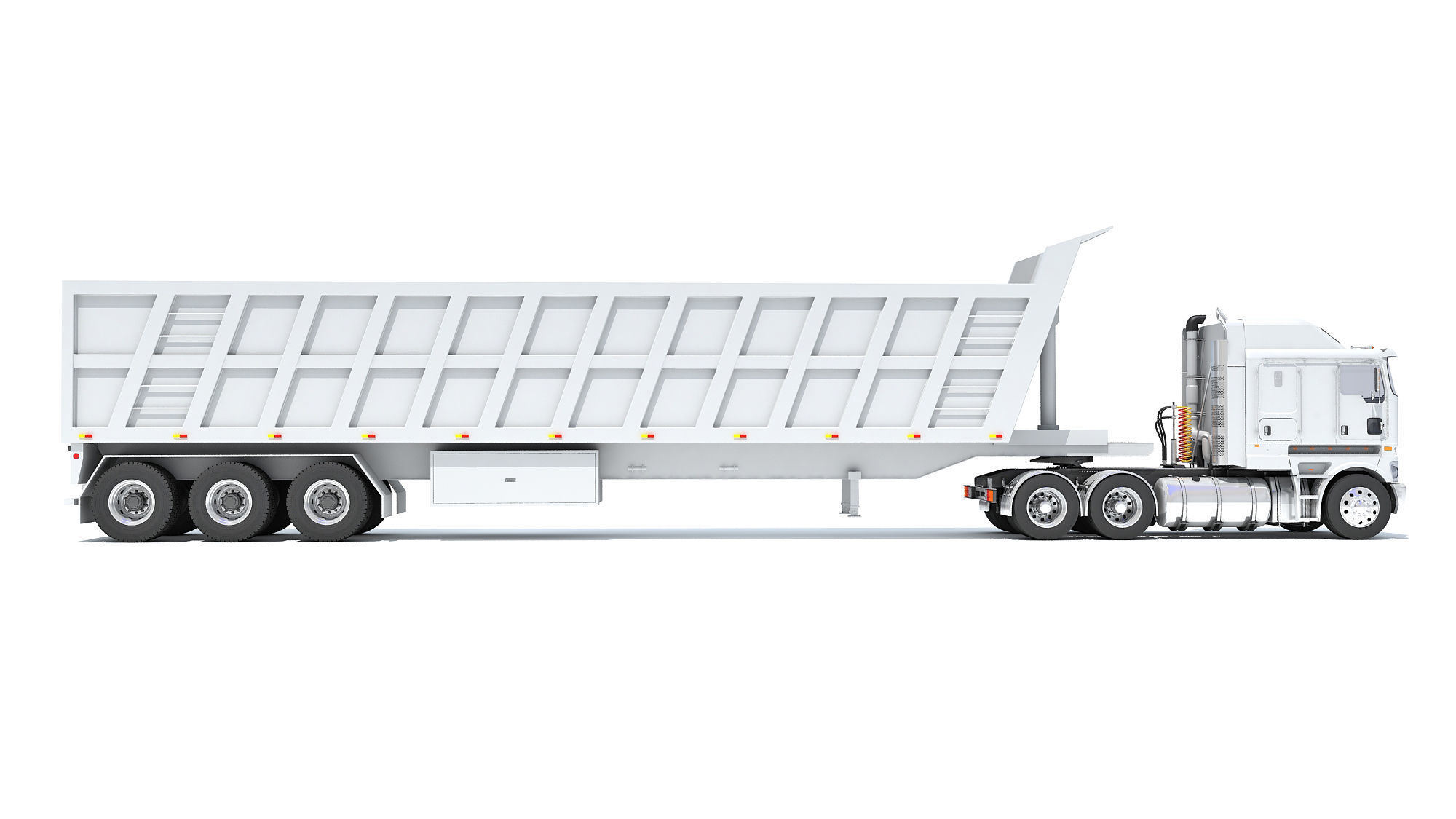 Truck with Tipper Trailer 3D model_5