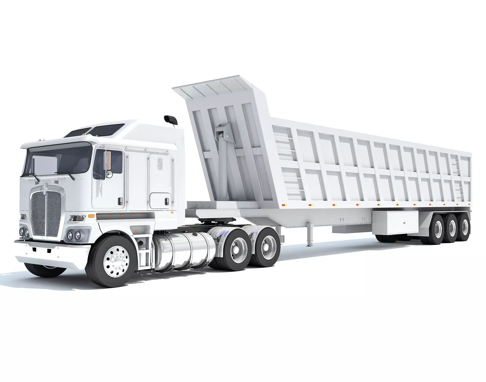 Truck with Tipper Trailer 3D model_0