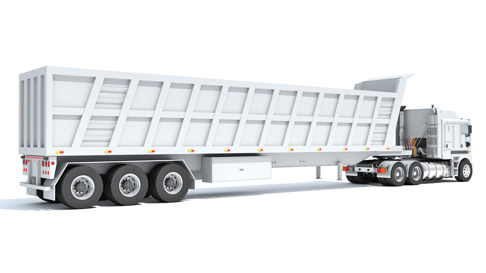 Truck with Tipper Trailer 3D model_4