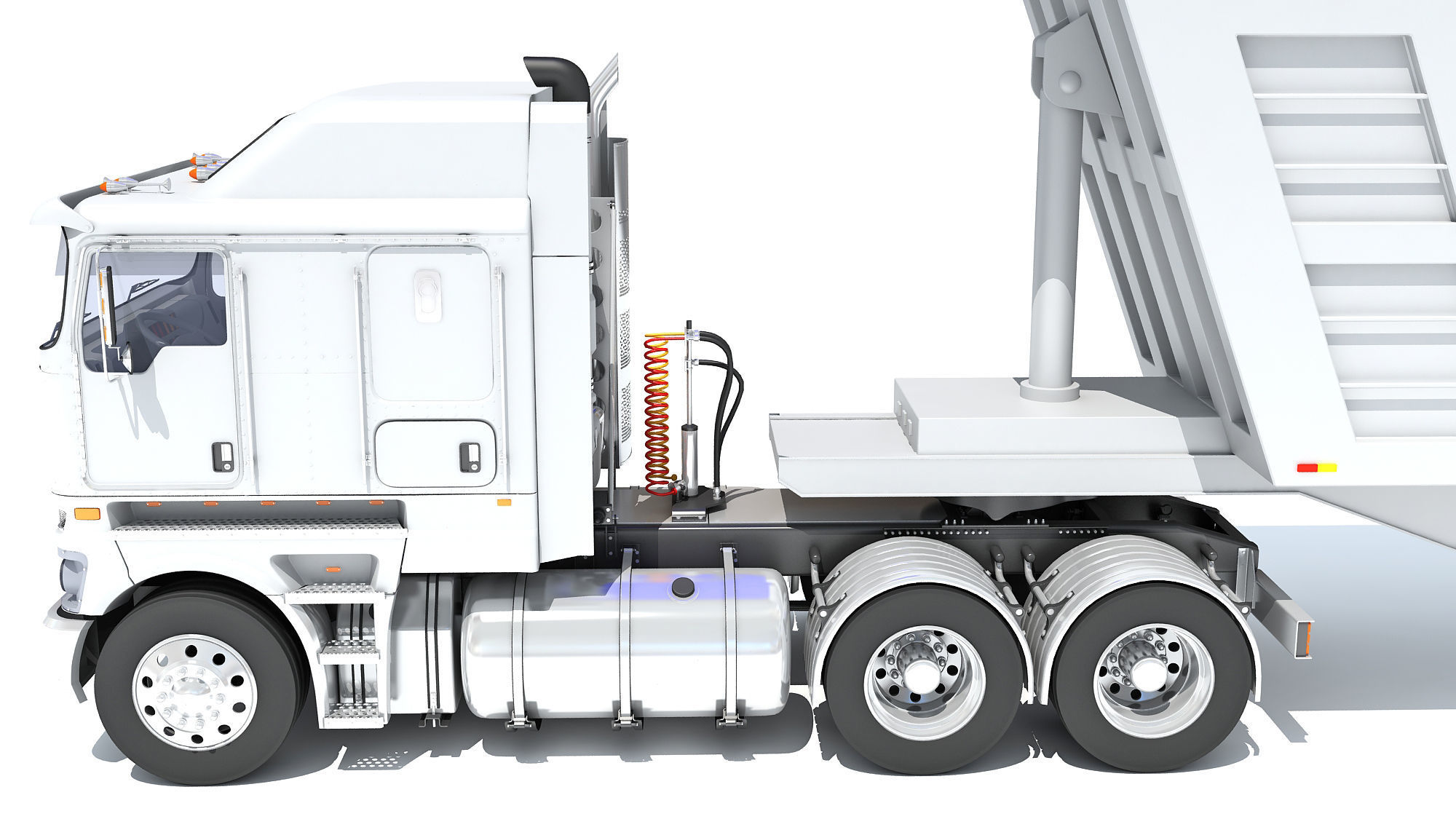 Truck with Tipper Trailer 3D model_14
